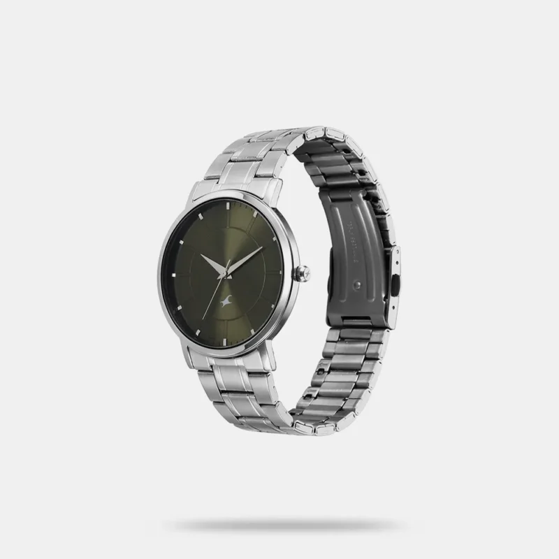 Fastrack Stunners X Quartz Analog Green Dial Stainless Steel Strap Watch For Guys 38163SM02 - Image 2