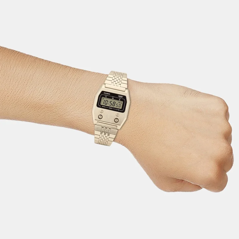 Vintage Unisex Gold Digital Stainless Steel Watch D327 - A1100G-5DF - Image 4