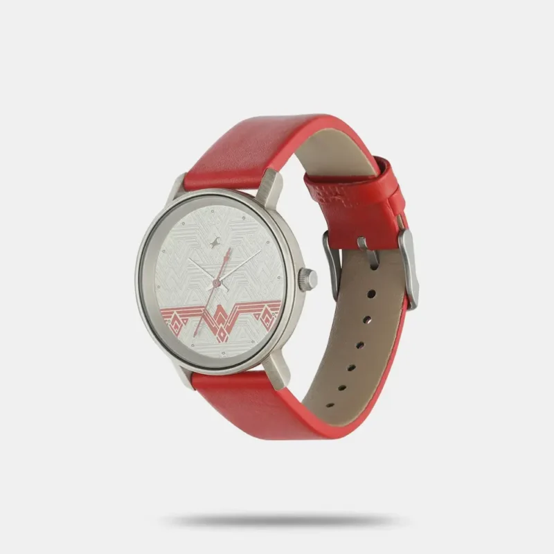Fastrack Wonder Woman Quartz Analog Silver Dial Leather Strap Watch for Girls - 6244QL02 - Image 2