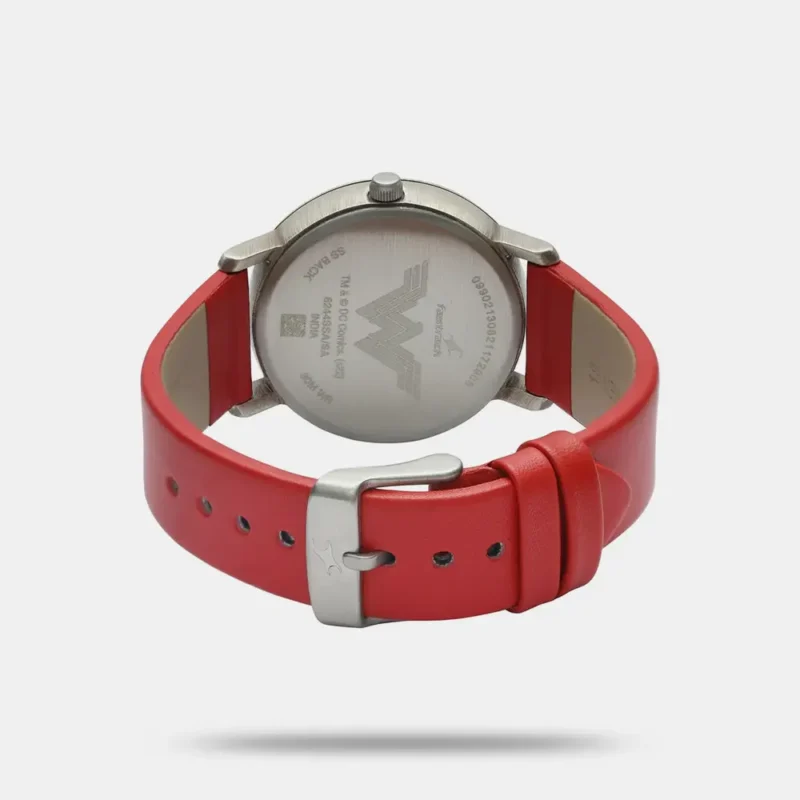 Fastrack Wonder Woman Quartz Analog Silver Dial Leather Strap Watch for Girls - 6244QL02 - Image 4
