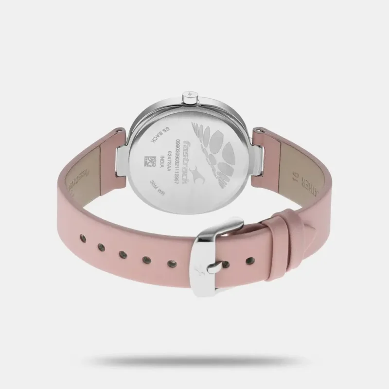 Fastrack Stunners Quartz Analog Pink Dial Leather Strap Watch for Girls 6247SL01 - Image 3