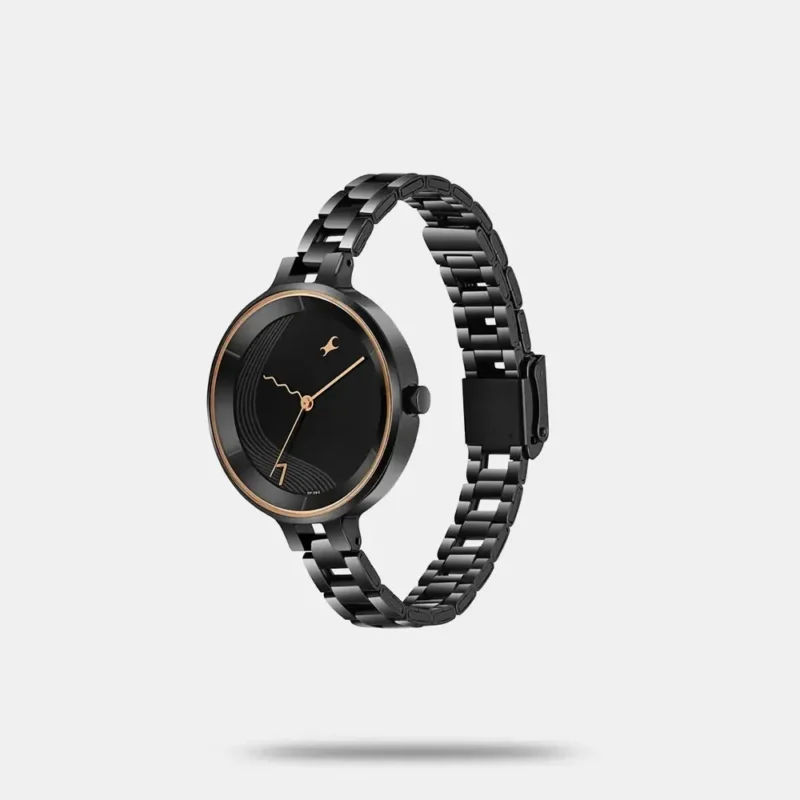 Fastrack Stunners Quartz Analog Black dial Stainless Steel Strap Watch for Girls 6265NM02 - Image 2