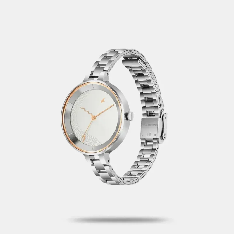 Fastrack Stunners Quartz Analog Silver dial Stainless Steel Strap Watch for Girls 6265SM02 - Image 3