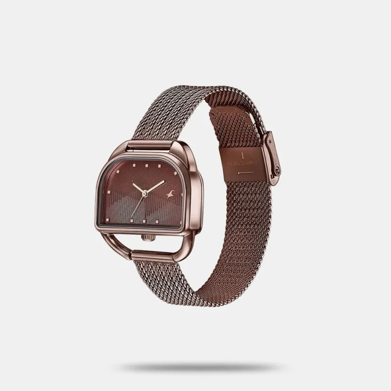 Fastrack Style Up Quartz Analog Brown Dial Brown Stainless Steel Strap Watch For Girls 6307QM01 - Image 2