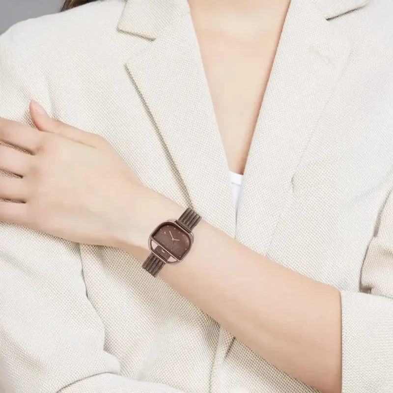 Fastrack Style Up Quartz Analog Brown Dial Brown Stainless Steel Strap Watch For Girls 6307QM01 - Image 3
