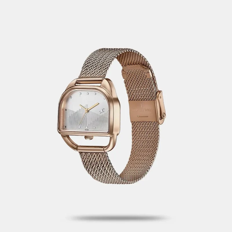 Fastrack Style Up Quartz Analog Silver Dial Rose Gold Stainless Steel Strap Watch For Girls 6307WM01 - Image 2