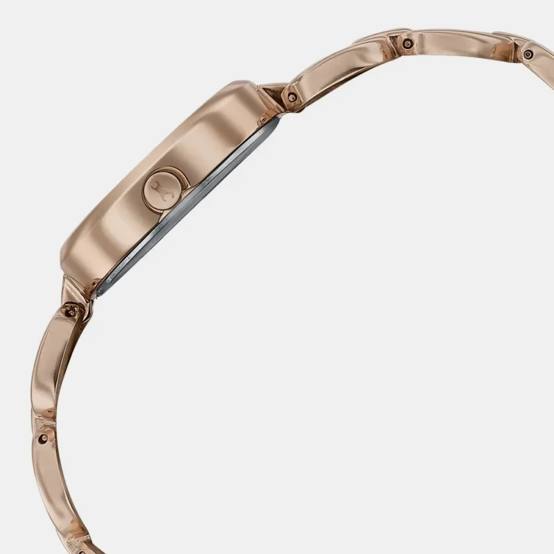 Fastrack Style Up Quartz Analog Mother Of Pearl Dial Rose Gold Metal Strap Watch For Girls 6309WM01 - Image 4
