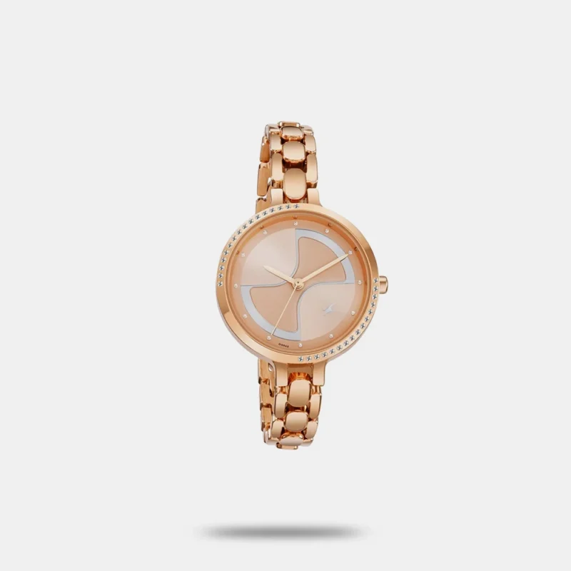 Fastrack Pulse Quartz Analog Rose Gold Dial Metal Strap Watch For Girls 6311WM01F - Image 3