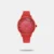Amp up your accessory collection with this women's casual analog watch from the Pop Colour collection by Fastrack. It has red round Europeans numbers dial. It features plain 3-hand functionality and a crown for time adjustment. The silicone strap comes in a red hue that further elevates the look of the watch. Besides, it is completed with a buckle clasp to ensure a secure fit on the wrist. It is water-resistant up to 30 m. It has stick needle, Quartz movement and dial diameter of 36 mm.