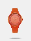 This women's digital watch from the Street Line collection by Fastrack is an exquisite timepiece that has a classic style with a contemporary touch. Functional on a quartz movement, the grey round dial is housed in a 51.3 mm case. It displays chronograph functionality and a crown for time adjustment. The silicon strap flaunts a green hue that accentuates the look of the watch. This water-resistant watch will be your timeless possession. Besides, it is completed with a buckle clasp to ensure a secure fit on the wrist.