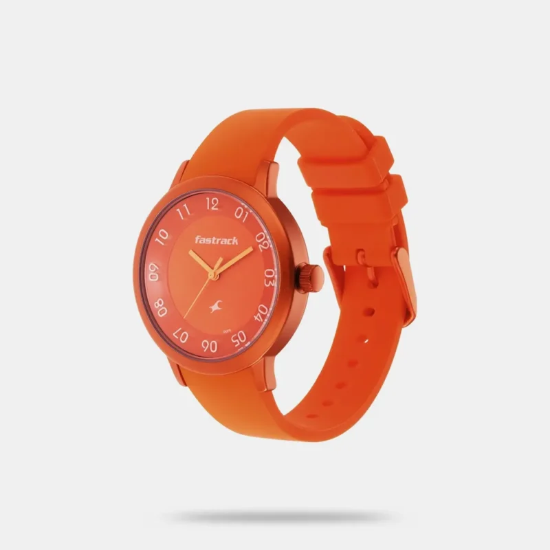 Fastrack Pop Colours Orange Dial Silicone Strap Watch for Girls 68025AP03 - Image 2