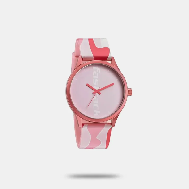 Fastrack Topicals Quartz Analog Pink Dial Silicone Strap Unisex Watch 68031AP07