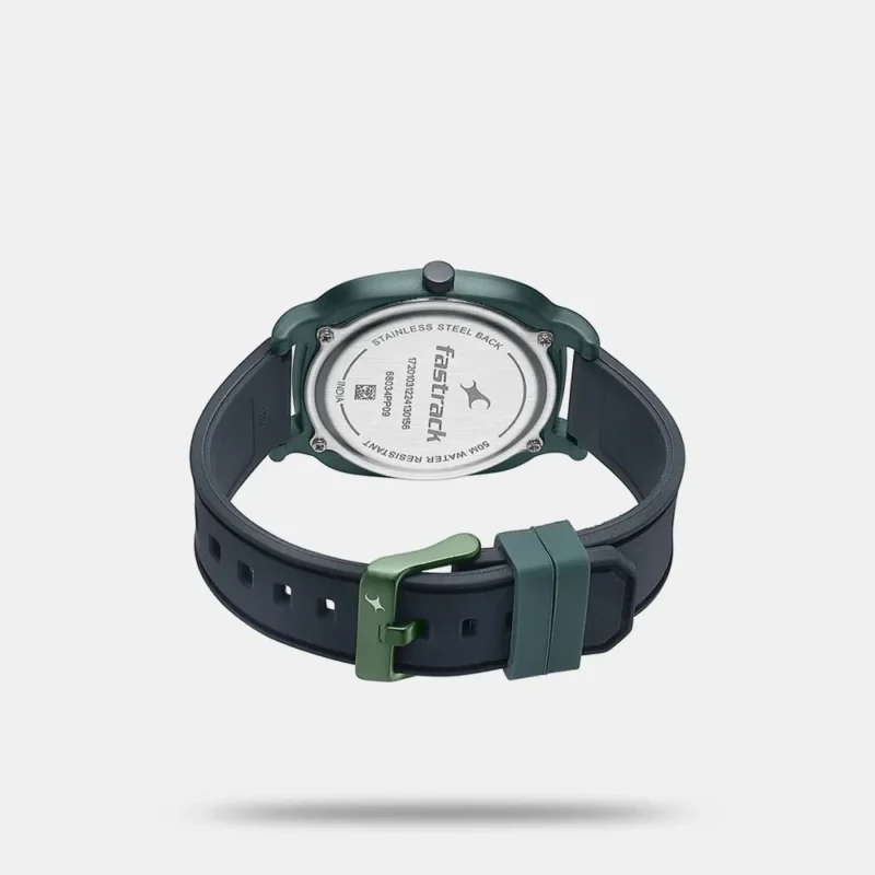 Fastrack Hype Retro Aracde Quartz Analog Unisex Watch With Green Dial Black Silicone Strap Watch For Unisex 68034PP09W - Image 3