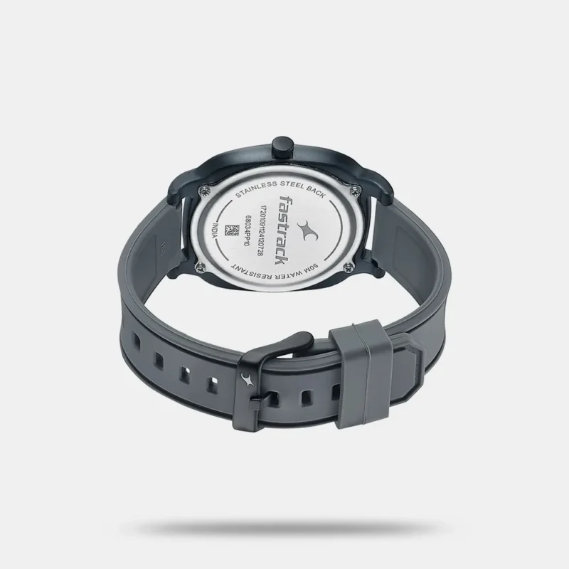 Fastrack Hype Retro Aracde Quartz Analog Watch With Black Dial Grey Silicone Strap Watch For Unisex 68034PP10W - Image 3