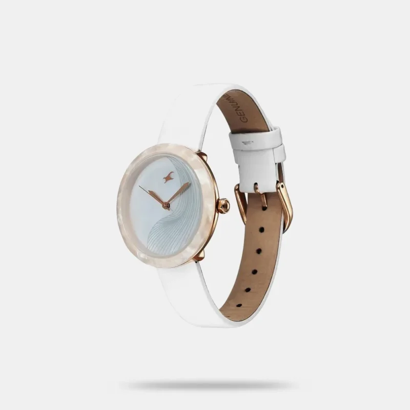 Fastrack Younique Quartz Analog Mother Of Pearl Dial LeatherStrap Watch For Girls 68035KL01 - Image 2