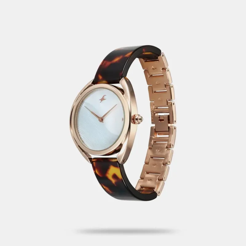 Fastrack Younique Quartz Analog Mother Of Pearl Dial Acetate And Metal Strap Watch For Girls 68036KD02 - Image 2