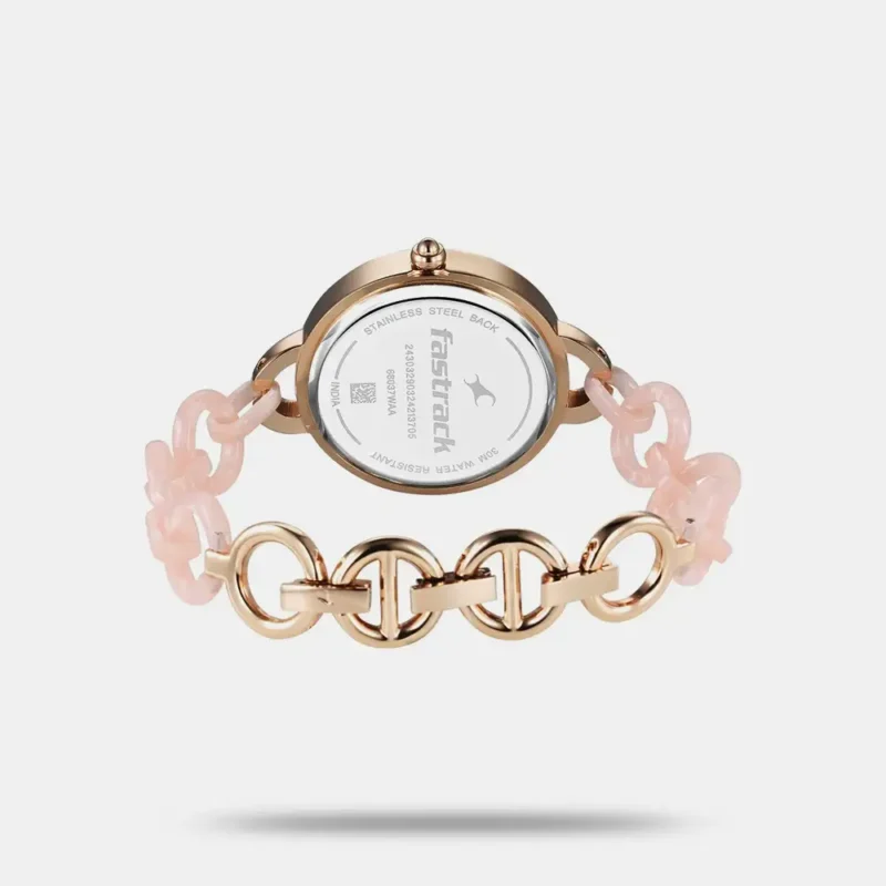 Fastrack Younique Quartz Analog Mother Of Pearl Dial Acetate And Metal Strap Watch For Girls 68037KD02 - Image 3
