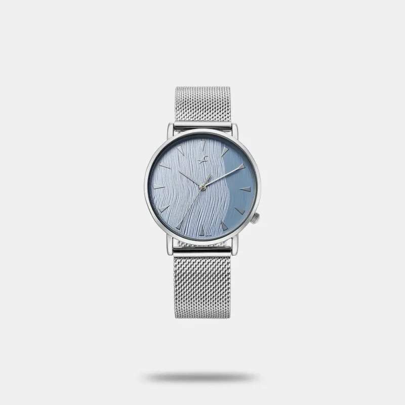 Fastrack Stunners X Quartz Analog Blue Dial Stainless Steel Strap Watch For Girls 68044SM01