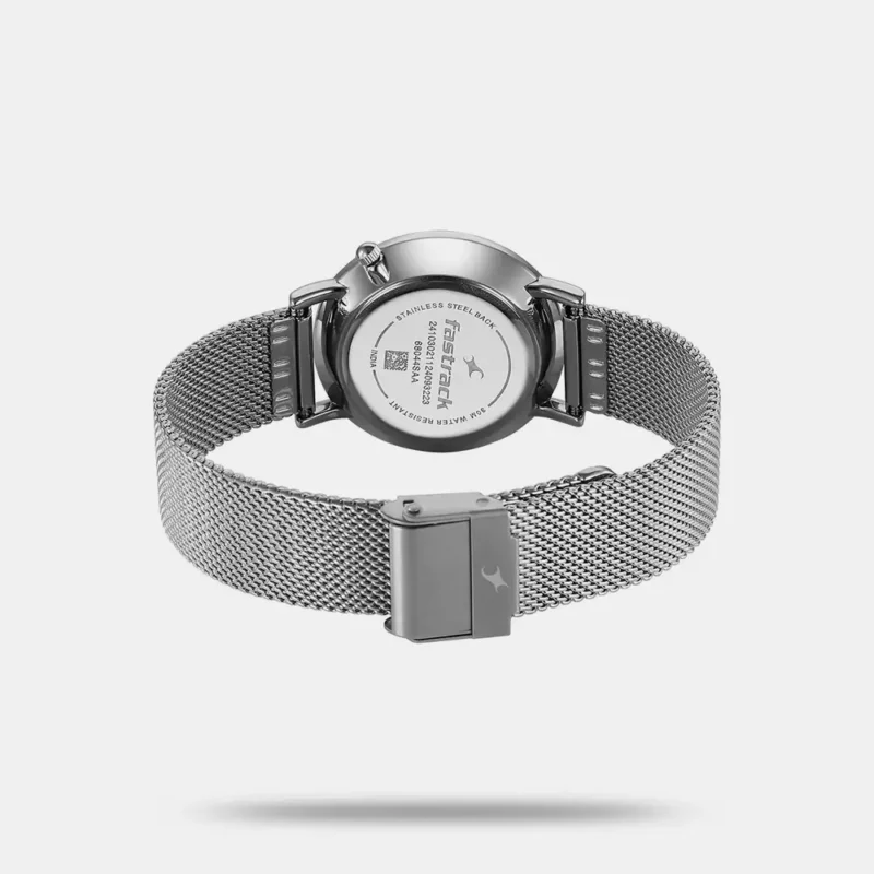 Fastrack Stunners X Quartz Analog Blue Dial Stainless Steel Strap Watch For Girls 68044SM01 - Image 3