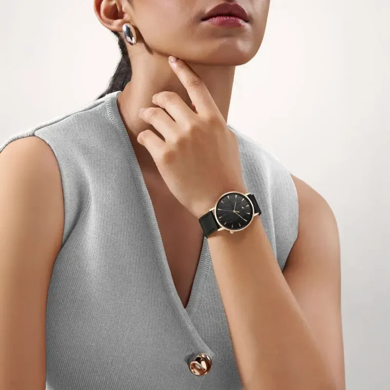 Fastrack Stunners X Quartz Analog Black Dial Leather Strap Watch For Girls 68044WL01 - Image 5