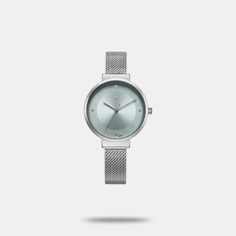 Fastrack Stunners X Quartz Analog Green Dial Stainless Steel Strap Watch For Girls 68045SM02