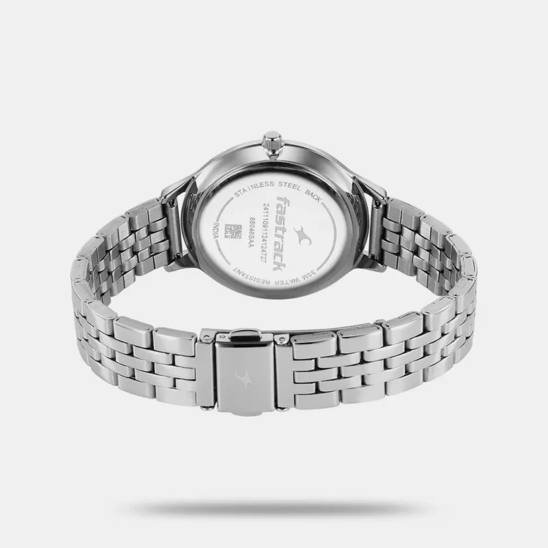 Fastrack Stunners X Quartz Analog Purple Dial Stainless Steel Strap Watch For Girls 68046SM01 - Image 3