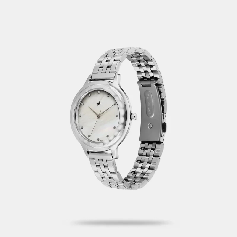 Fastrack Stunners X Quartz Analog Ivory Dial Stainless Steel Strap Watch For Girls 68046SM02 - Image 2