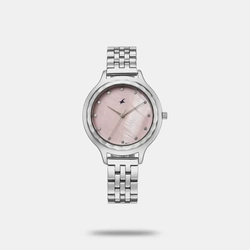Fastrack Stunners X Quartz Analog Pink Dial Stainless Steel Strap Watch For Girls 68046SM03