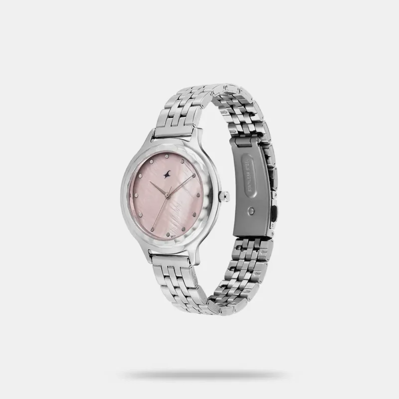 Fastrack Stunners X Quartz Analog Pink Dial Stainless Steel Strap Watch For Girls 68046SM03 - Image 2