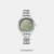 Designed to suit the preference of urban women, this watch from the collection by Fastrack is sure to make a style statement. Secured by a Mineral glass, the Green round dial is protected in a case. It exhibits crown for time adjustment. The stainless steel strap flaunts a silver hue that accentuates the look of the watch. Moreover, it is fitted with a fold-over clasp with double push button safety clasp to ensure a secure fit on the wrist.