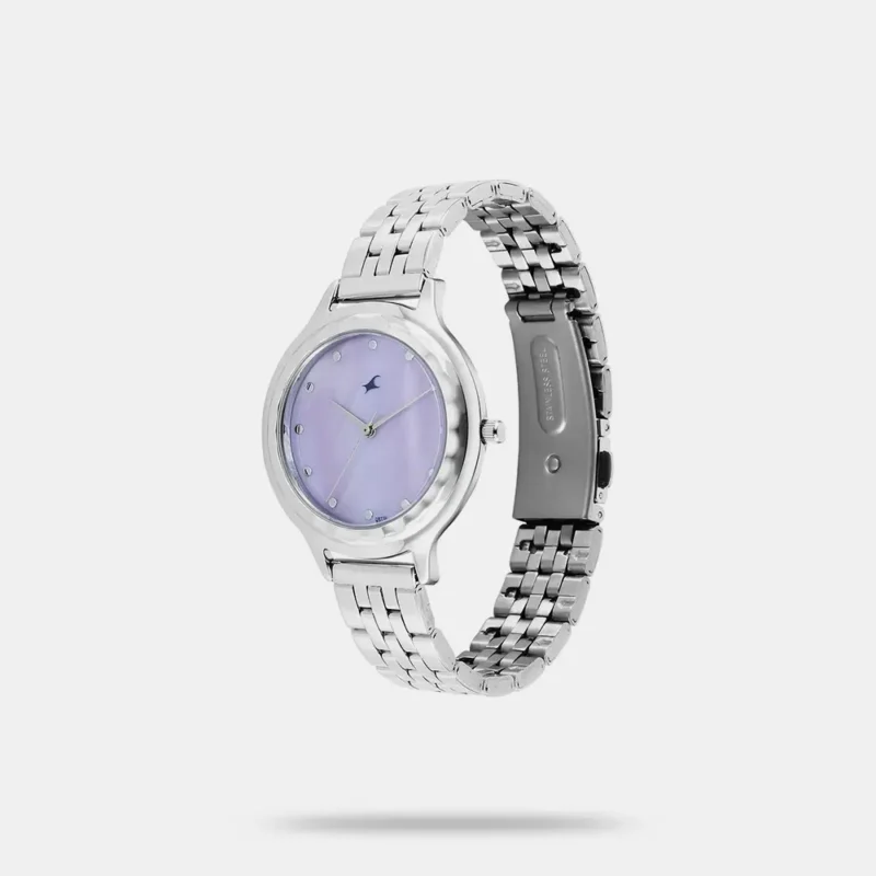 Fastrack Stunners X Quartz Analog Blue Dial Stainless Steel Strap Watch For Girls 68046SM05 - Image 2