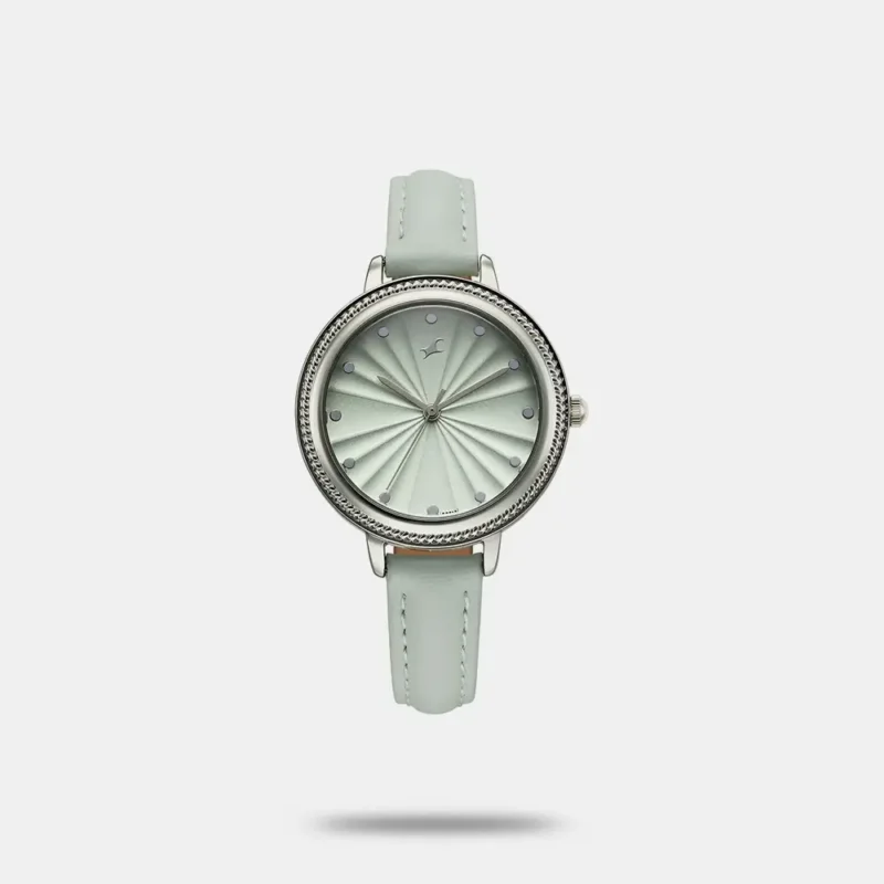 Fastrack Stunners X Quartz Analog Green Dial Leather Strap Watch For Girls 68048SL01