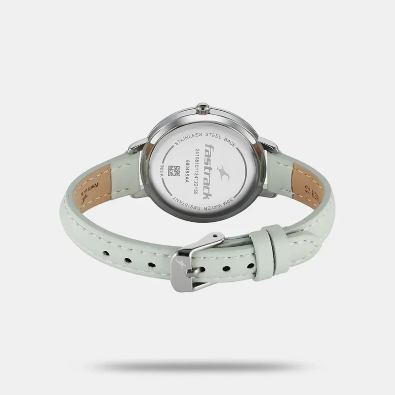 Fastrack Stunners X Quartz Analog Green Dial Leather Strap Watch For Girls 68048SL01 - Image 3