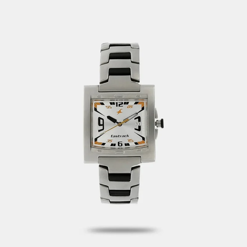 Fastrack Quartz Analog Silver Dial Stainless Steel Strap Watch for Guys NK1229SM04