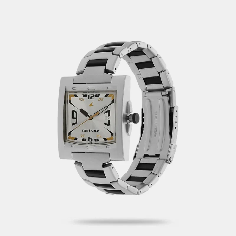 Fastrack Quartz Analog Silver Dial Stainless Steel Strap Watch for Guys NK1229SM04 - Image 2