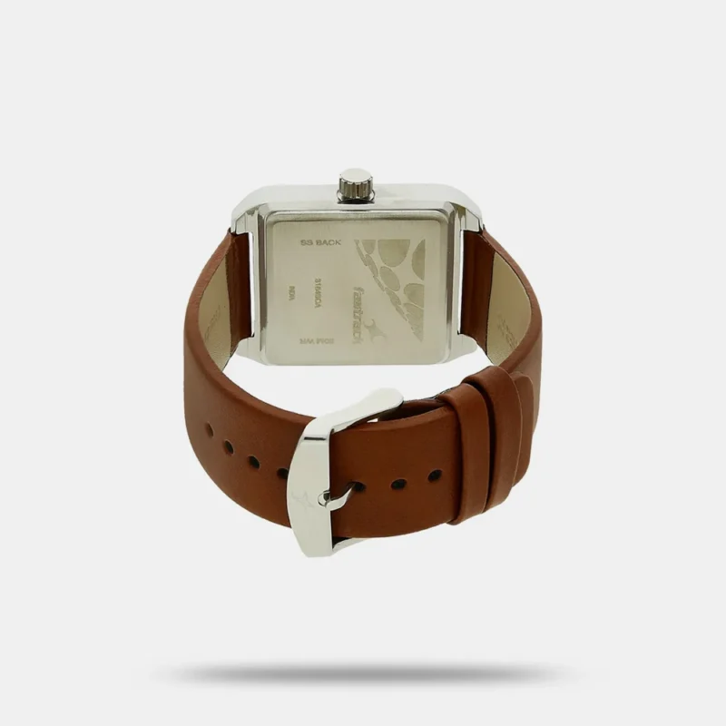 Fastrack Bare Basics Quartz Analog Beige Dial Leather Strap Watch for Guys NK3164SL01 - Image 3