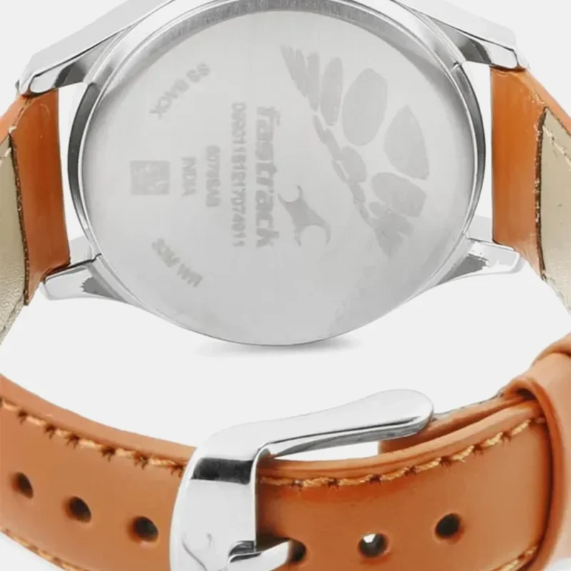 Fastrack Quartz Analog White Dial Leather Strap Watch for Girls NK6078SL04 - Image 4