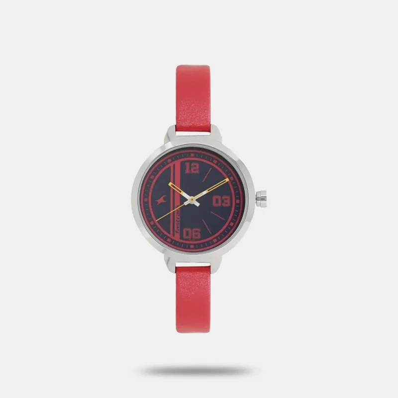 Fastrack Varsity Quartz Analog Blue Dial Leather Strap Watch for Girls NM6174SL02