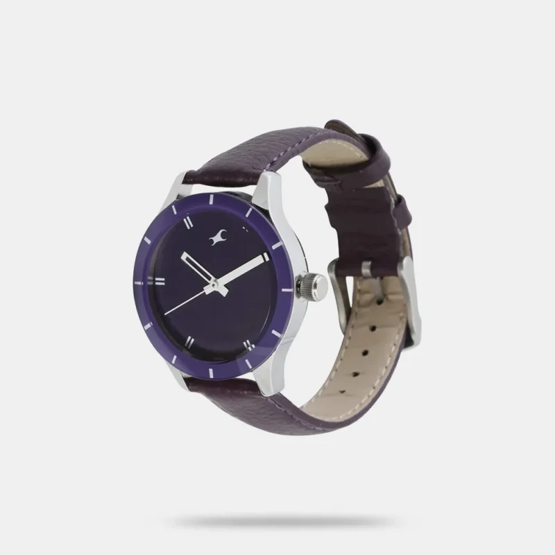 Fastrack Quartz Analog Purple Dial Leather Strap Watch for Girls NN6078SL05 - Image 2