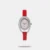 Get ready to induce some envy with this stunning watch! The unique shape of this watch is inspired by cowl neck outfits which makes it super trendy. The white dial has vibrant red coloured plain hands and a sleek red hot strap that will grab eyeballs for sure. Wear this watch with a bodycon dress and make them red with envy!
