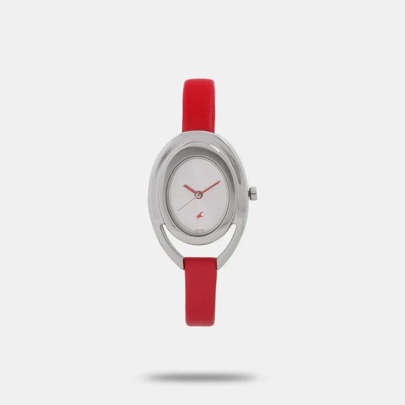 Fastrack Quartz Analog Silver Dial Leather Strap Watch for Girls NN6090SL01