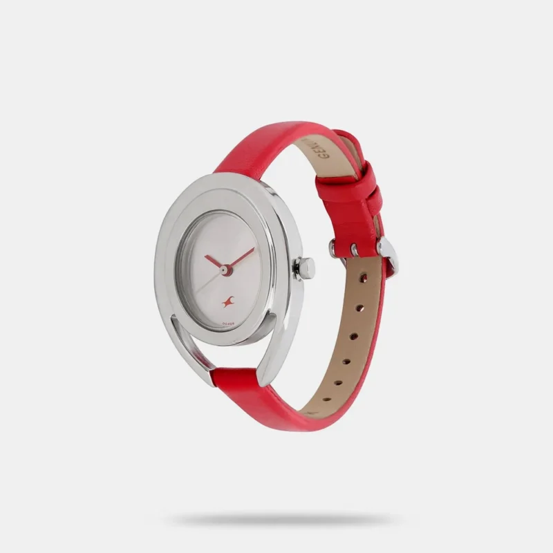 Fastrack Quartz Analog Silver Dial Leather Strap Watch for Girls NN6090SL01 - Image 2