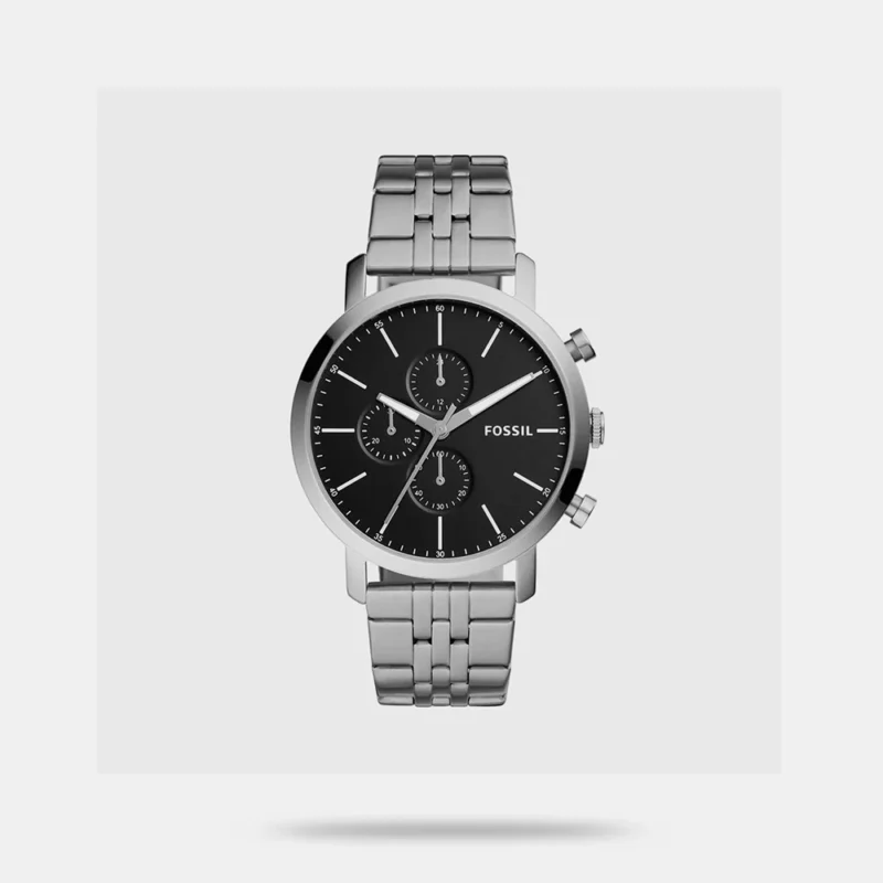 Fossil Stainless Steel Luther Analog Black Dial Men's Watch - BQ2328N