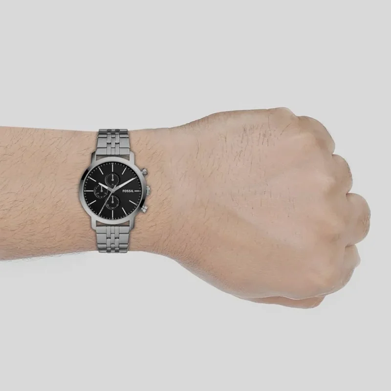 Fossil Stainless Steel Luther Analog Black Dial Men's Watch - BQ2328N - Image 3
