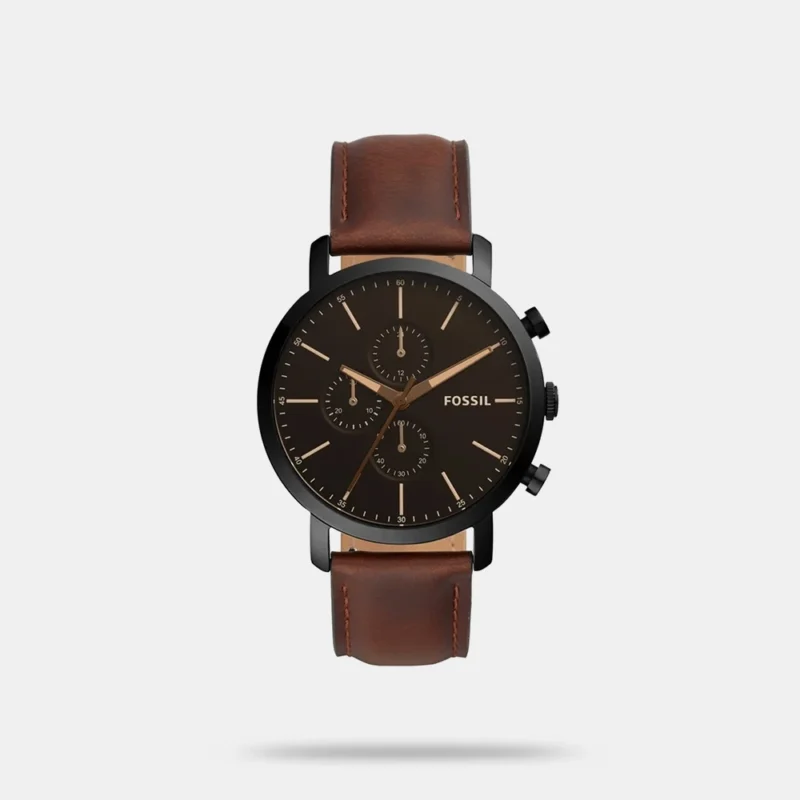 Men Luther Brown Dial & Leather Straps Chronograph Watch - BQ2461N