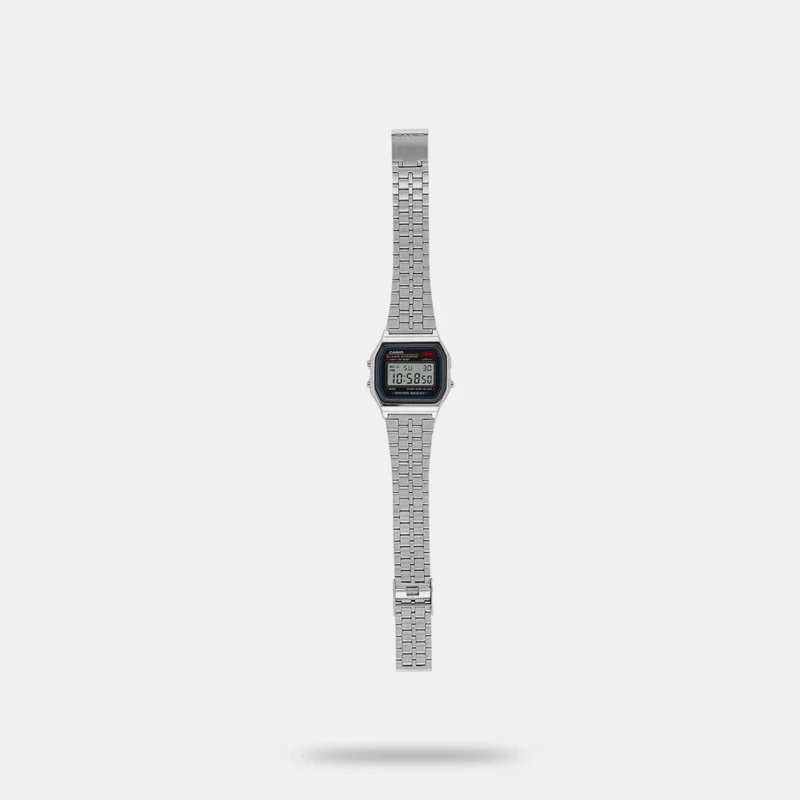 Casio Unisex Vintage A159WA-N1DF Black Digital Dial Silver Stainless Steel Band - D338 - Image 3