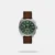 Inspired by classic American machinery, the Machine Chronograph commands attention with its bold knurled topring. Unmistakably masculine with a bold 44mm case housing a brushed green dial with textured details, all protected by a mineral crystal face. Powered by a precision quartz chronograph movement, this rugged timepiece is built to last with a rich brown leather strap. A true statement in industrial-inspired design.