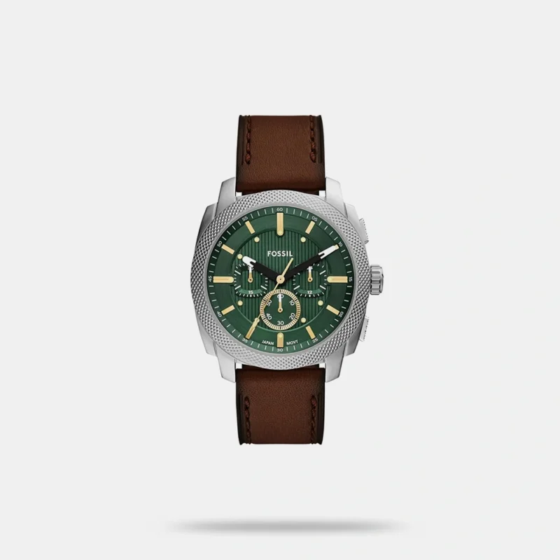 Fossil Machine Chronograph Brown Leather Watch - FS6100