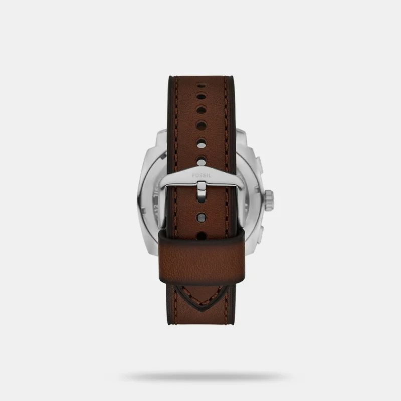 Fossil Machine Chronograph Brown Leather Watch - FS6100 - Image 2