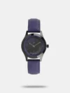 Blending functionality with style, this women s analog watch from Fastrack's EDM collection will instantly elevate your look. Protected by a mineral glass, the purple round dial showcases plain two hands and three subdials that facilitate time reading ease. Made of premium quality genuine leather, the strap flaunts a shade of burgundy that further adds to its look. Moreover, it comes with a buckle clasp to ensure your wrist a proper fit. Team it with a pair of dungarees to make a style statement.